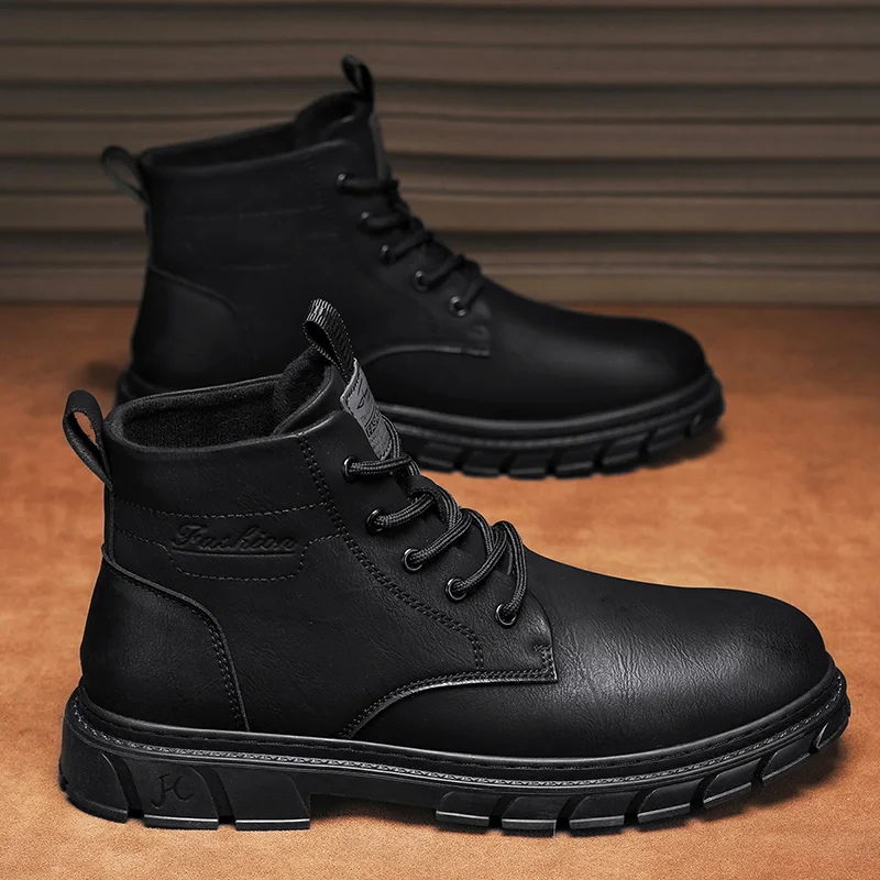 Winter Men Boots Outdoor Leather Ankle Boots Lightweight High Top Casual Boots Designer Male Work Boots Classic Handmade Boots