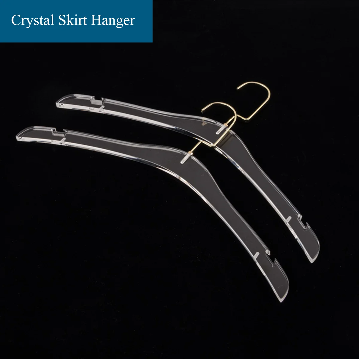 Clear Acrylic Hanger for Skirt &T-shirts Crystal Clothes Hanger with Antirust Hook Non-Slip Transparent Formal 10 Pcs