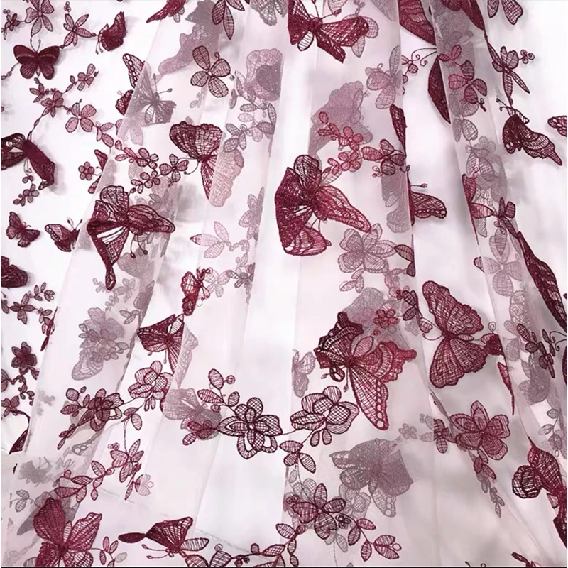 90x120cm 3d Schmetterling Stickerei Tüll Stoff für Braut Hochzeits kleid DIY Party kleid Wohnkultur Handwerk Nähen Spitze Stoff – Detail 4