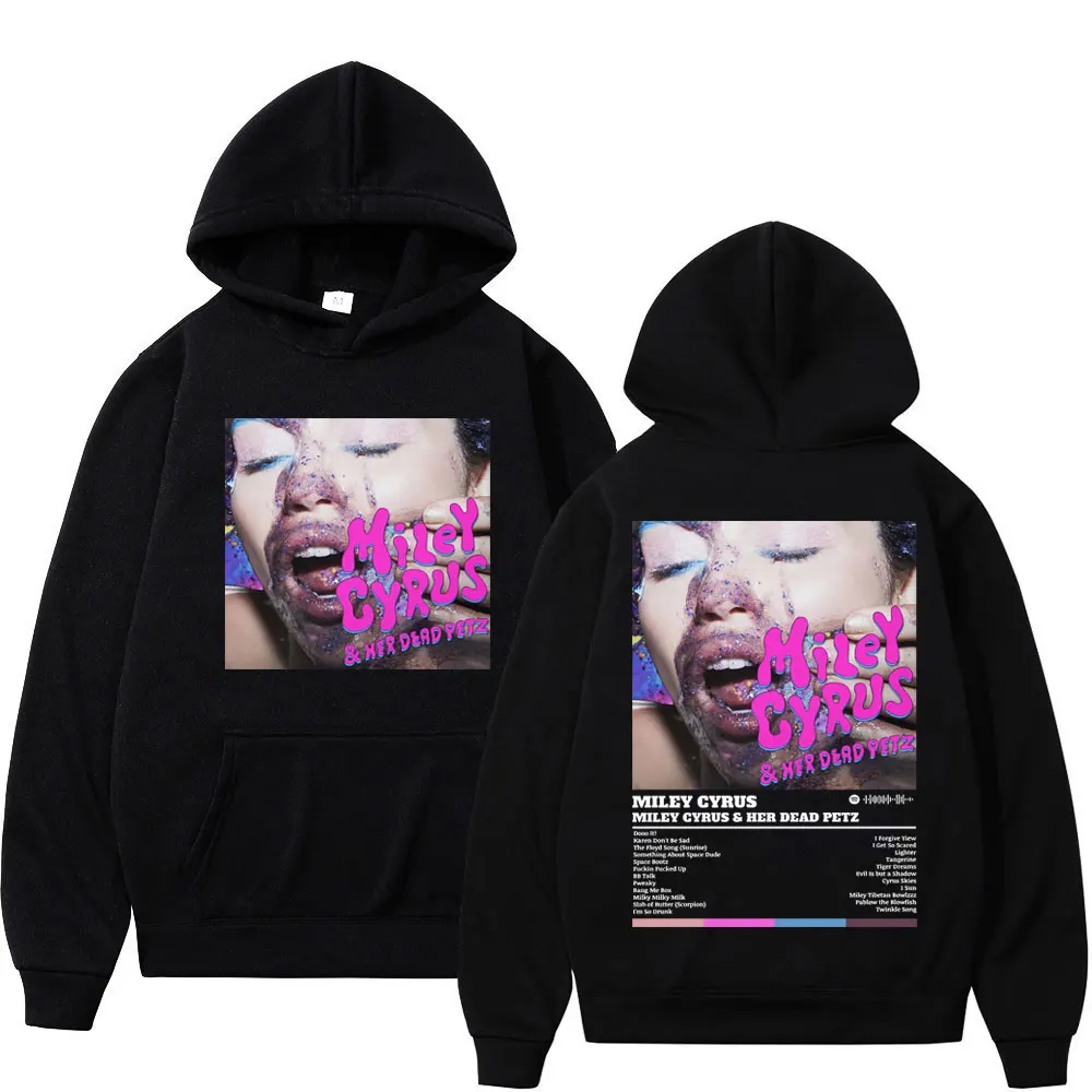 

Singer Miley Cyrus Music Album Graphic Hoodies Men Women Casual Fashion Hooded Sweatshirt High Quality Fleece Loose Pullovers