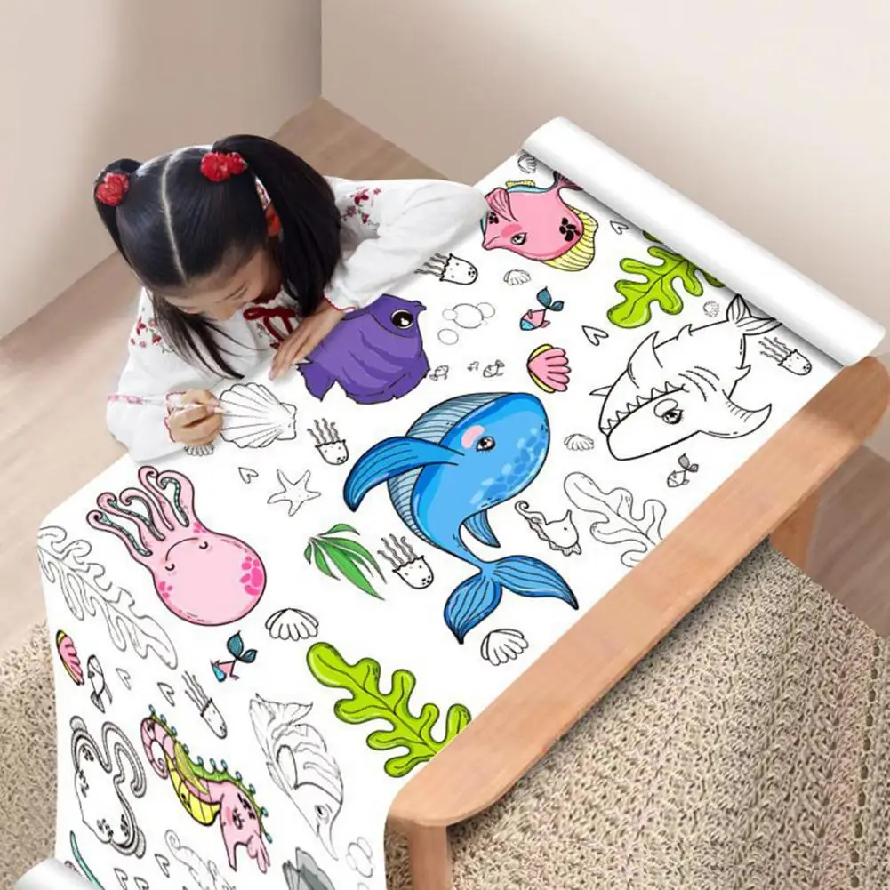 Kids Coloring Tablecloth Animal-themed Children's Graffiti Scroll Coloring Poster for Parent-child Activities Colorfast for Kids