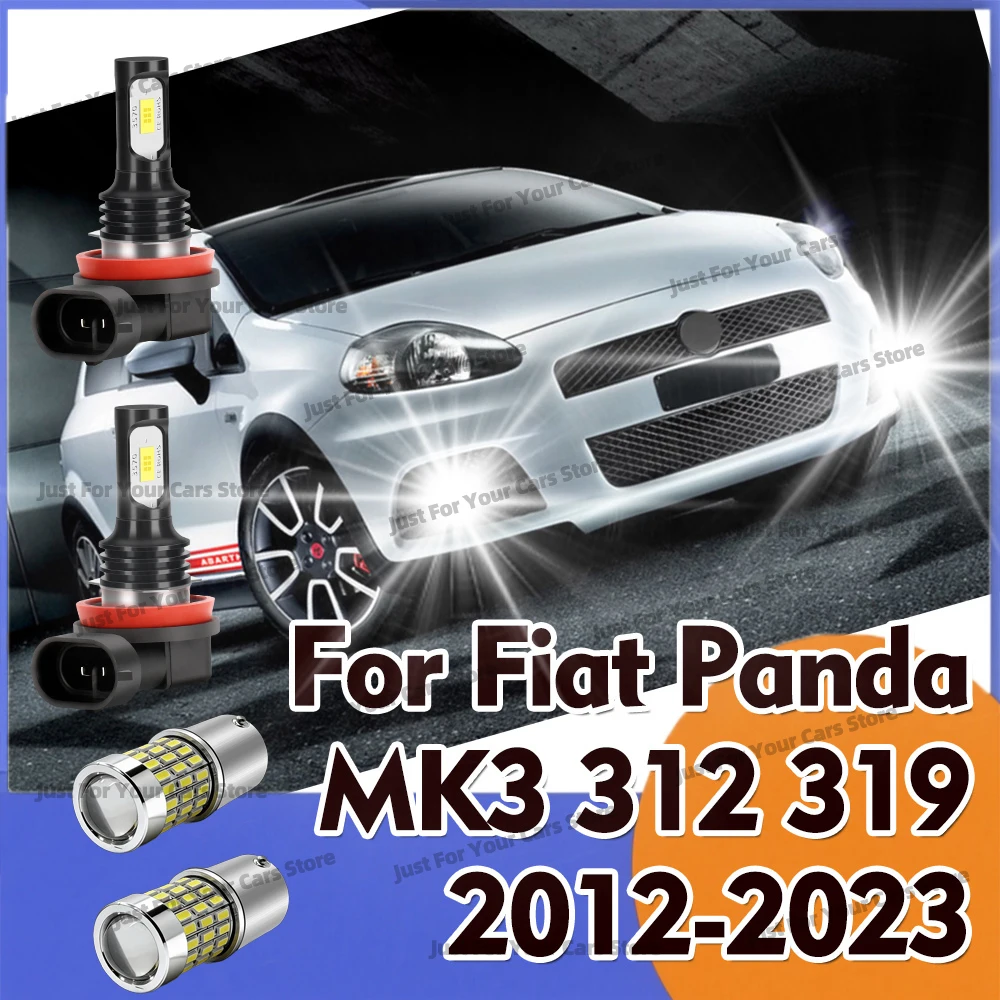 2x LED 전면 주간 주행등 DRL 라이트 12V 안개등 전구 피아트 판다 MK3 312 319 2012-2023 2013 2014 2015 2016 2017 2018용