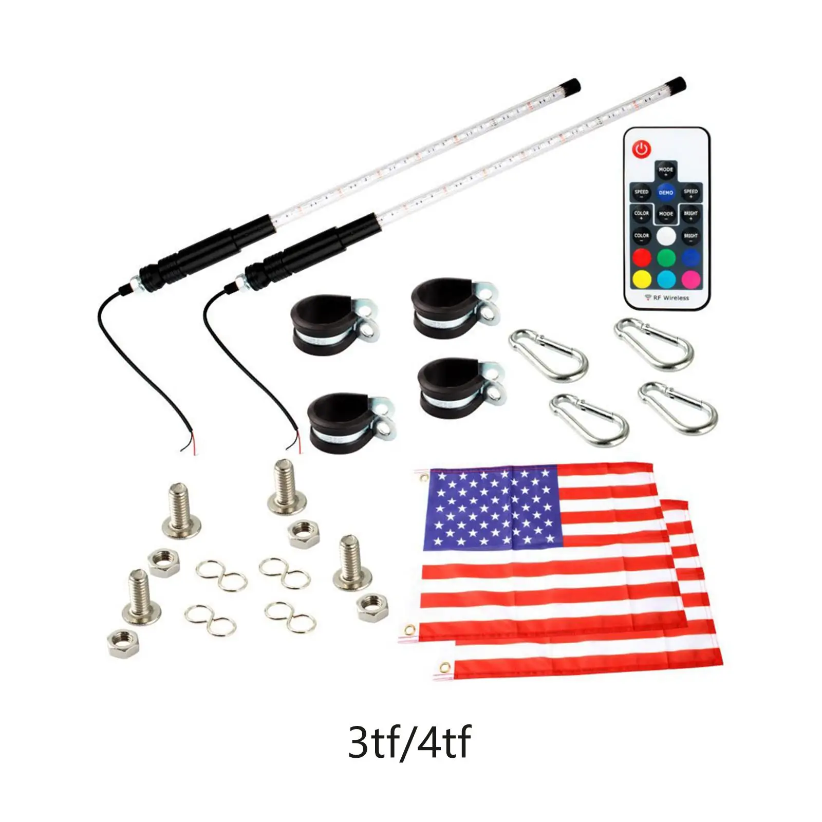 2Pcs LED Lights, RGB Watreproof 300 Flash Patterns Spiral Lighting Fit for UTV ATV Motorcycles Buggy Boat Rail 2Pcs LED Lights, RGB Watreproof 300 Flash Patterns Spiral Lighting Fit for UTV ATV Motorcycles Buggy Boat Rail