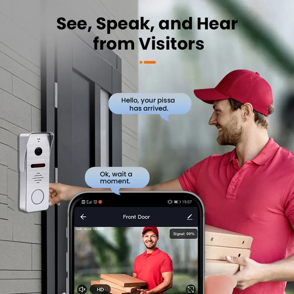 ANJIELO Metal Doorbell Video Intercom System for Home Tuya Smart Video Doorhpone