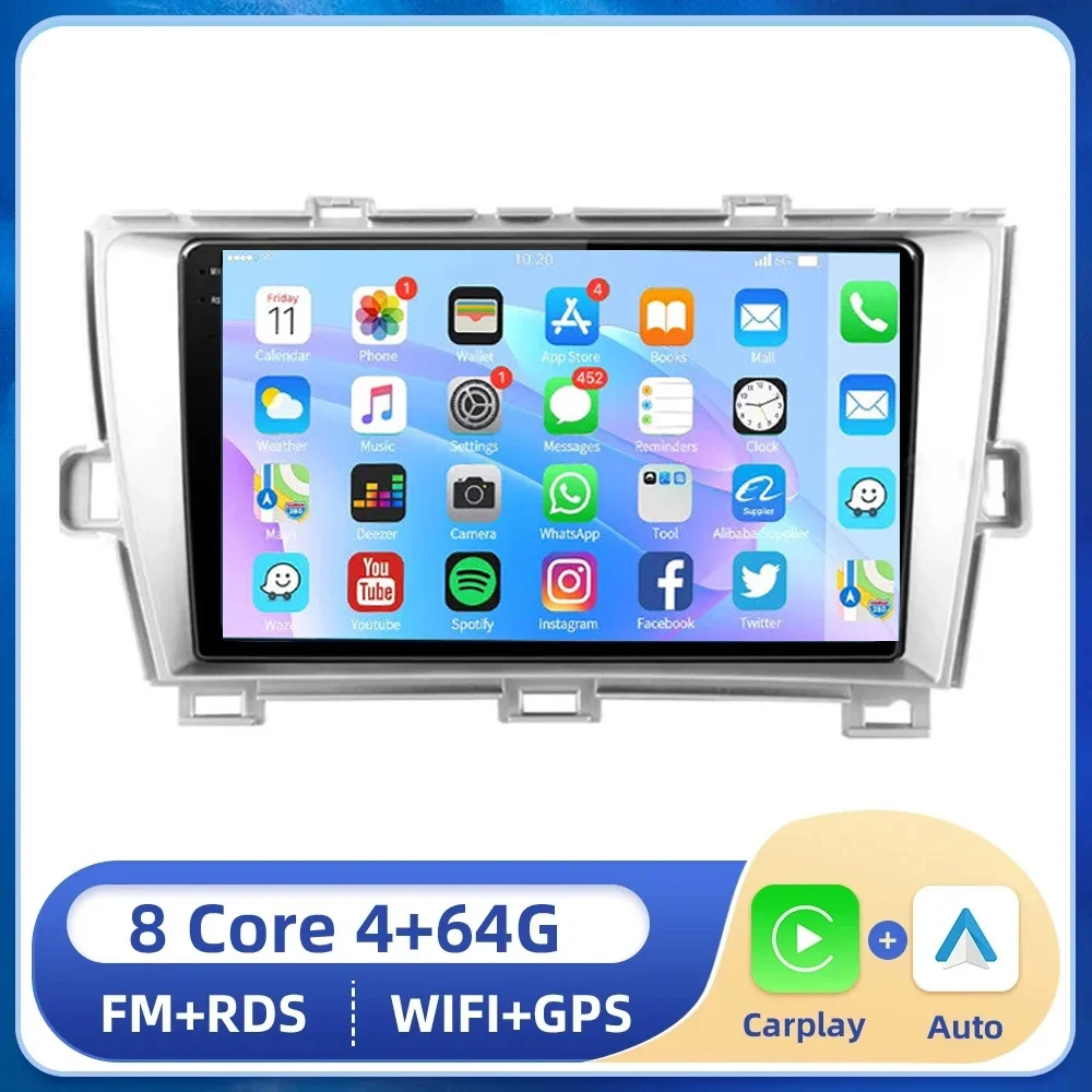 

Автомобильный мультимедийный видеоплеер 2DIN Android радио для Toyota Prius XW30 30 2009 - 2014 2015 GPS навигация 2din стерео головное устройство