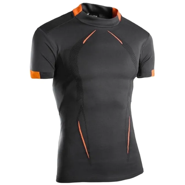 Men Summer T Shirts High Elasticity Breathable Sports Tight Short Sleeve Shirts Print Quick Dry Top