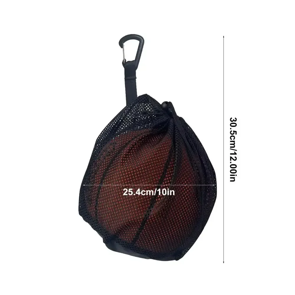 Single Ball Storage Zipper Pocket Gym Yoga Drawstring Sling Mesh Carry Bag for Basketball Volleyball Soccer Football Sports Bags