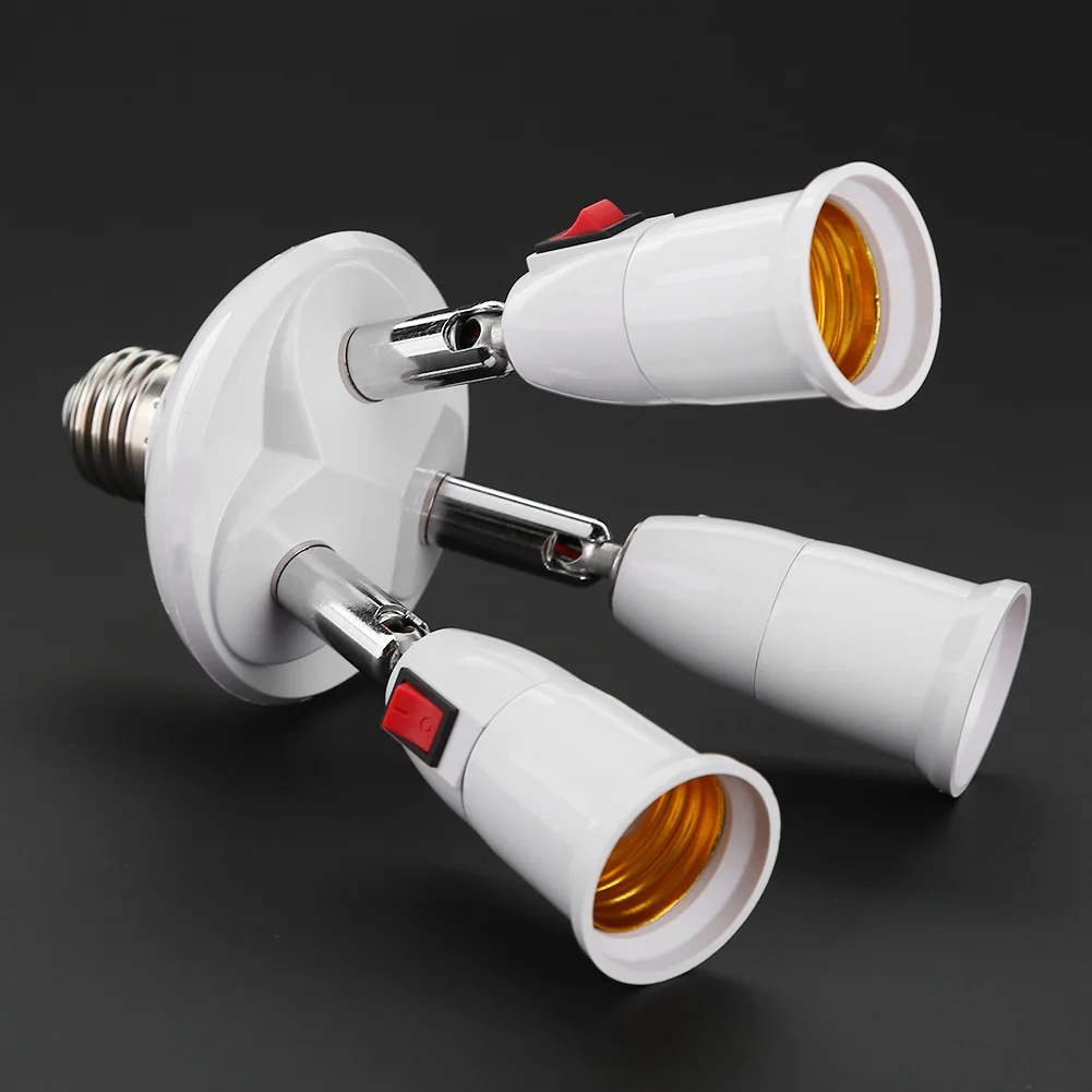 Adattatore Portalampada E27 A E27 - Presa Sdoppiatore In Plastica Bianca - Convertitore Universale Lampadina