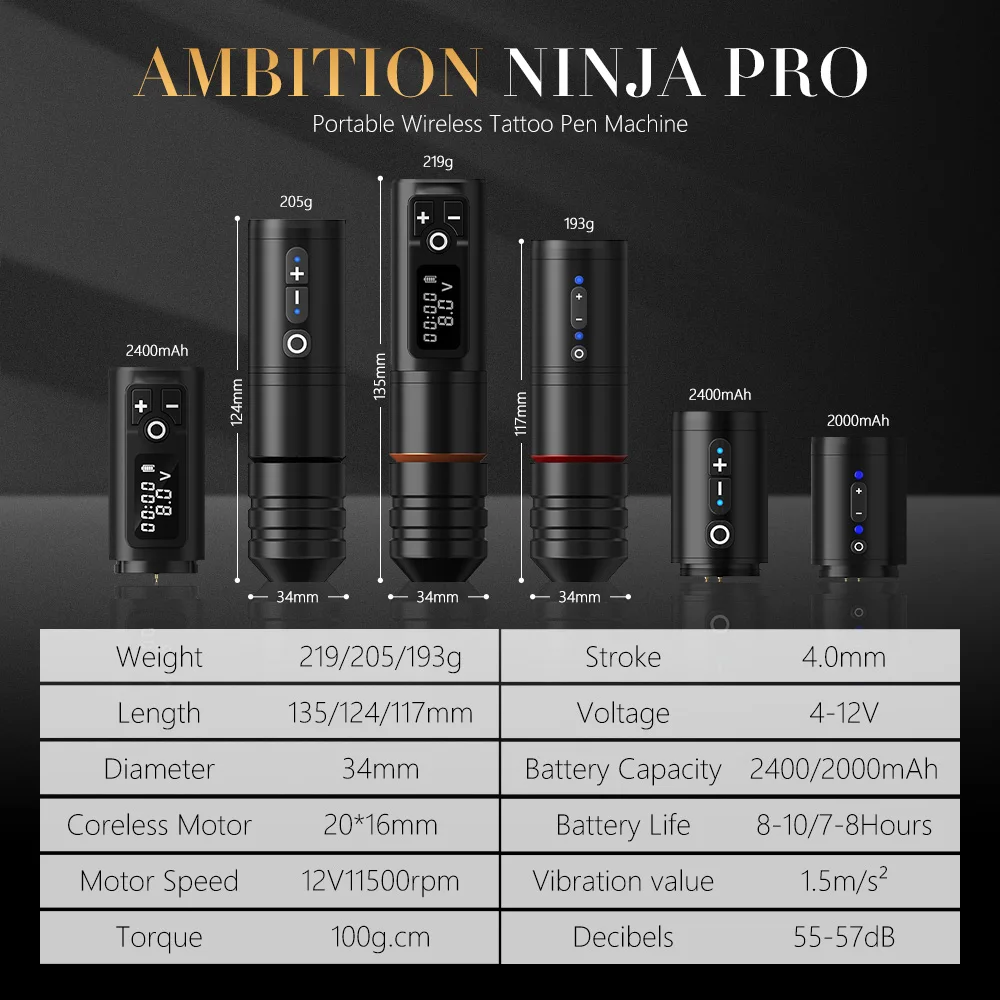 Wireless Tattoo Machine tattoo pen tattoo motor tattoo supplies Portable Battery Rotary Pen Capacity 2400mah Strong Coreless Motor For Artist Body