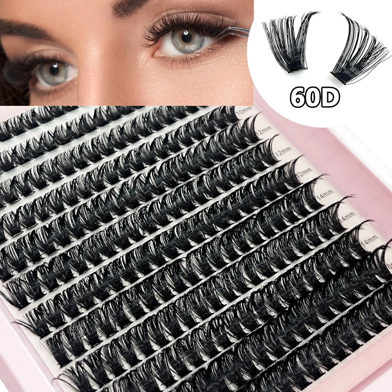 

60D Mixed Tray Individual Lashes 3D Russia Volume Eye Lashes Soft Natural Lashes Mink Lash Cluster False Eyelashes