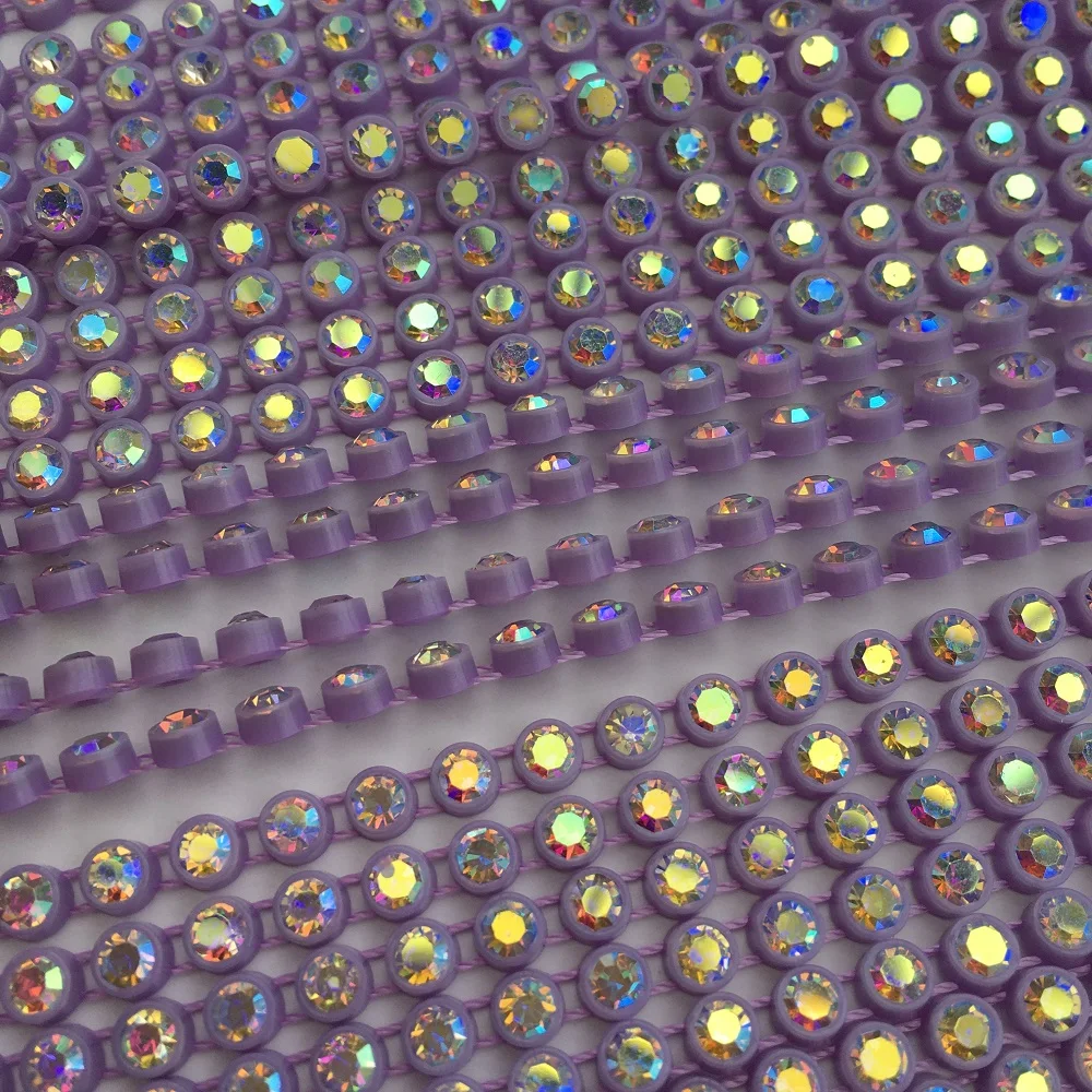 TABA® Sparkling AB Crystal Rhinestone Trim - 10 Yards of Elegant Rhinestone Banding