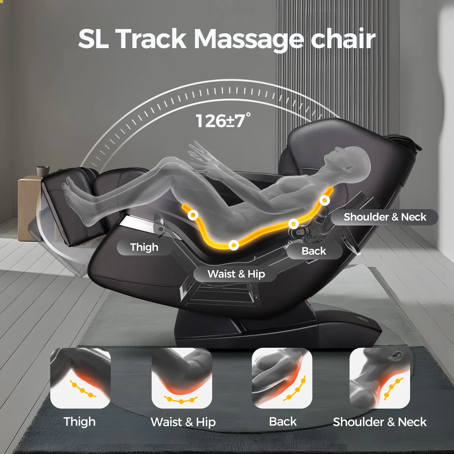 Quick delivery locally in the US, 2-year warranty,Massage Chair Zero Gravity Recliner with Thai Stretch, Body Scan, Heating 2