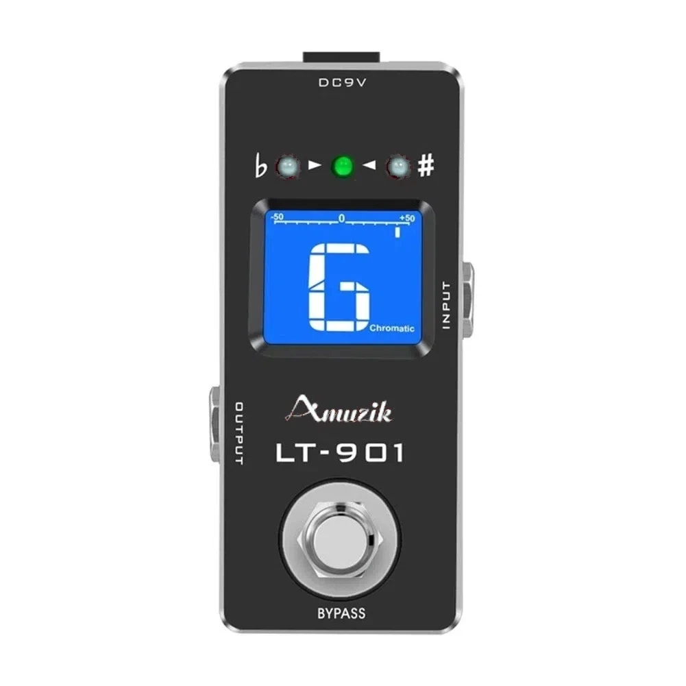 Amuzik Pedale effetto chitarra Accordatura cromatica Lt-07 Mini sintonizzatore Passo True Bypass 9V per chitarra basso violino Ukulele Stax Rowin - immagine 6