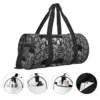 Goth Skull With Weird Flower Sports Bags Cool Training Gym Bag Large Retro Handbags Couple Design Waterproof Fitness Bag 3
