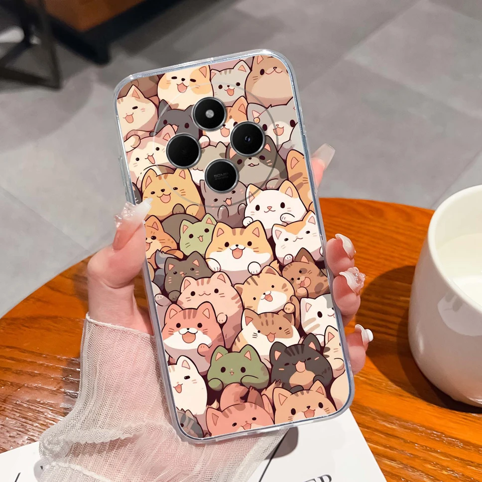 Cute Healing Pattern Clear Soft TPU Silicone Shockproof Phone Case