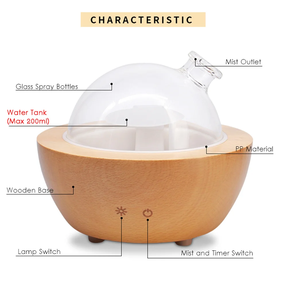 Aroma Diffuser With Essential Oil Atomiser And 7 Colour Lights_voghion.com