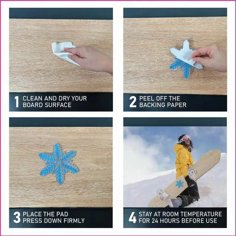 Snowboarding Stomp Pads Snowflake Shape Stomp Mat Stomp Pad Enhanced Grip Snowboarding Stomp Pads Portable 3D Raised Design For 5