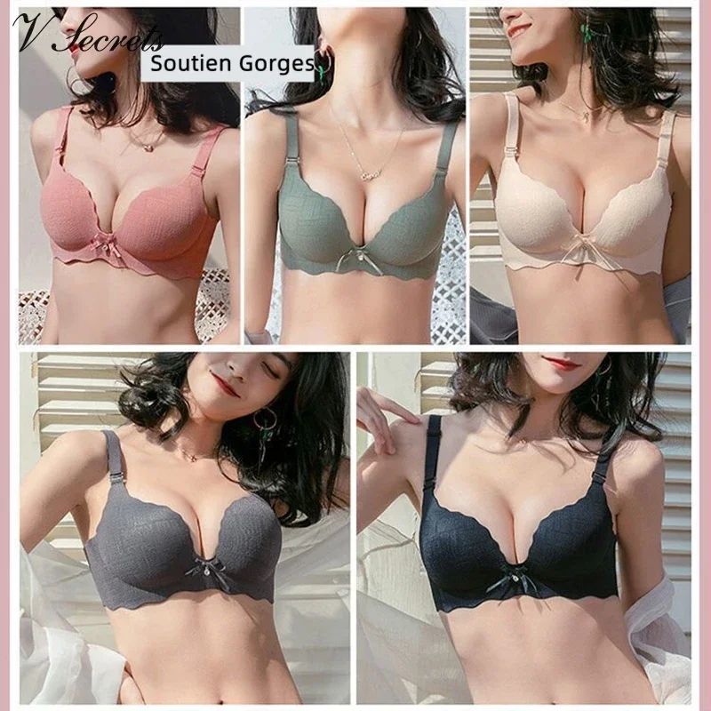 

Sexy One Piece Bras Thin Corset Women Wireless Underwear Gather Push Up Lingerie Seamless Seasonal Sleep Bralette Soutien Gorges