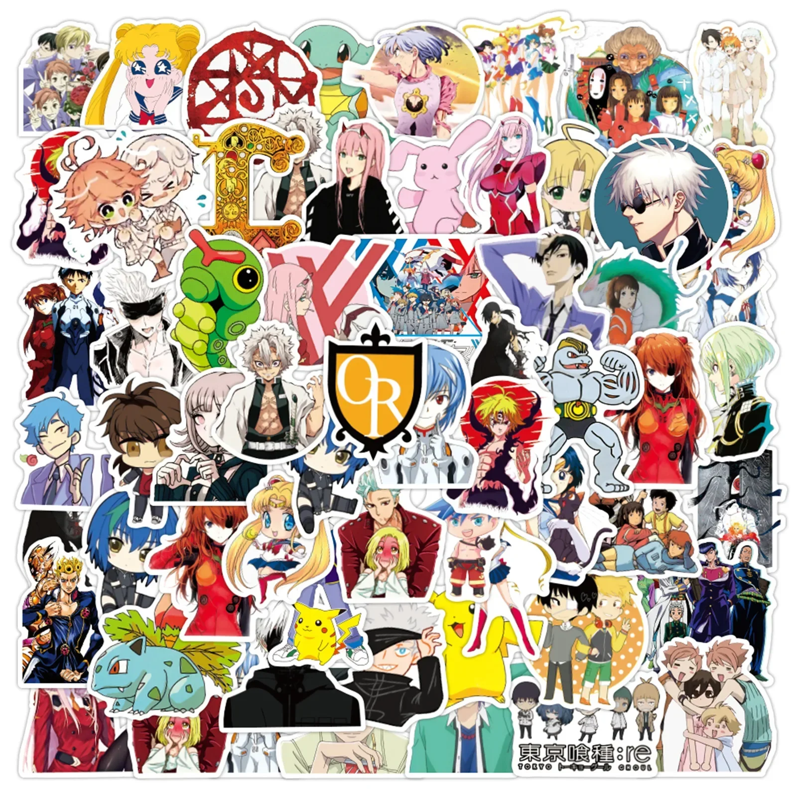 50 Mixed Demon Slayer Naruto One Piece Dragon Ball Z Anime Stickers Vinyl  Decals