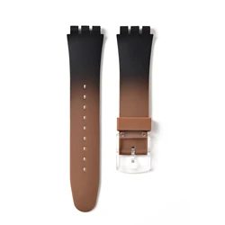 Colorful Silicone Sport Watch Strap - Waterproof Wristband Bracelet 19mm - 19mm (Black Brown)