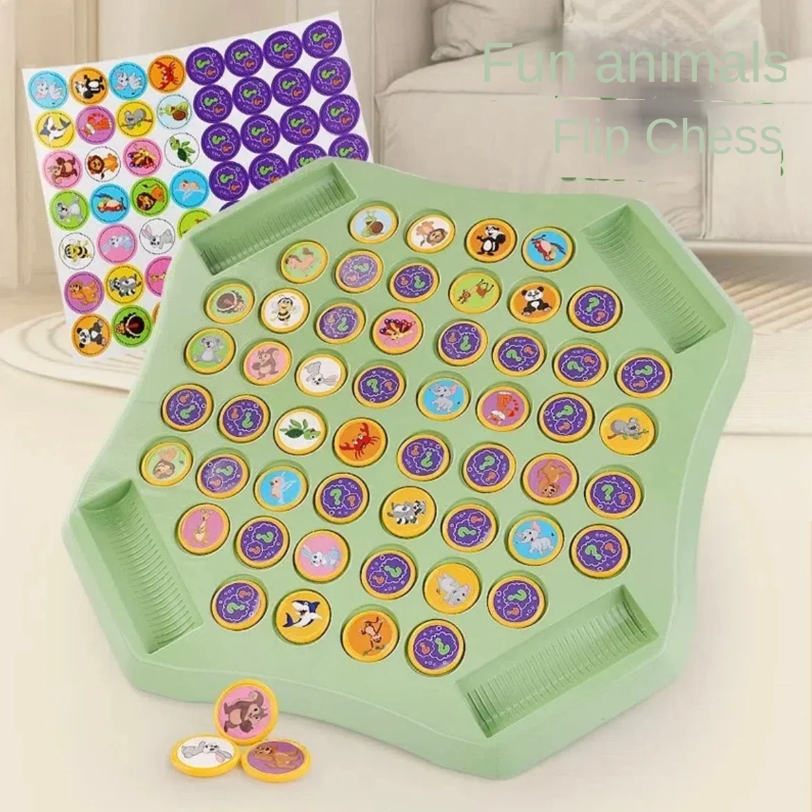 Children's Flip Chess Parent-child Interactive Battle Tabletop Game Focus Training Memory Shess Puzzle toy for Focus Training board game board game toy