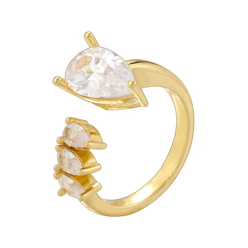 ZHUKOU 6 types of cubic zirconia inlaid bow shaped heart-shaped high-end and elegant adjustable women's rings: VJ595-VJ600