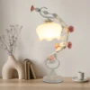 Rose Table Lamp Glass Table Lamp with 7.48 inches Wide Bent Glass Lampshade 1