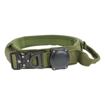 طوق كلب مع مقبض لعلامة AirTag، طوق كلب للكلاب المتوسطة الكبيرة، كلب عسكري مع إبزيم معدني للكلاب الكبيرة - Image 6