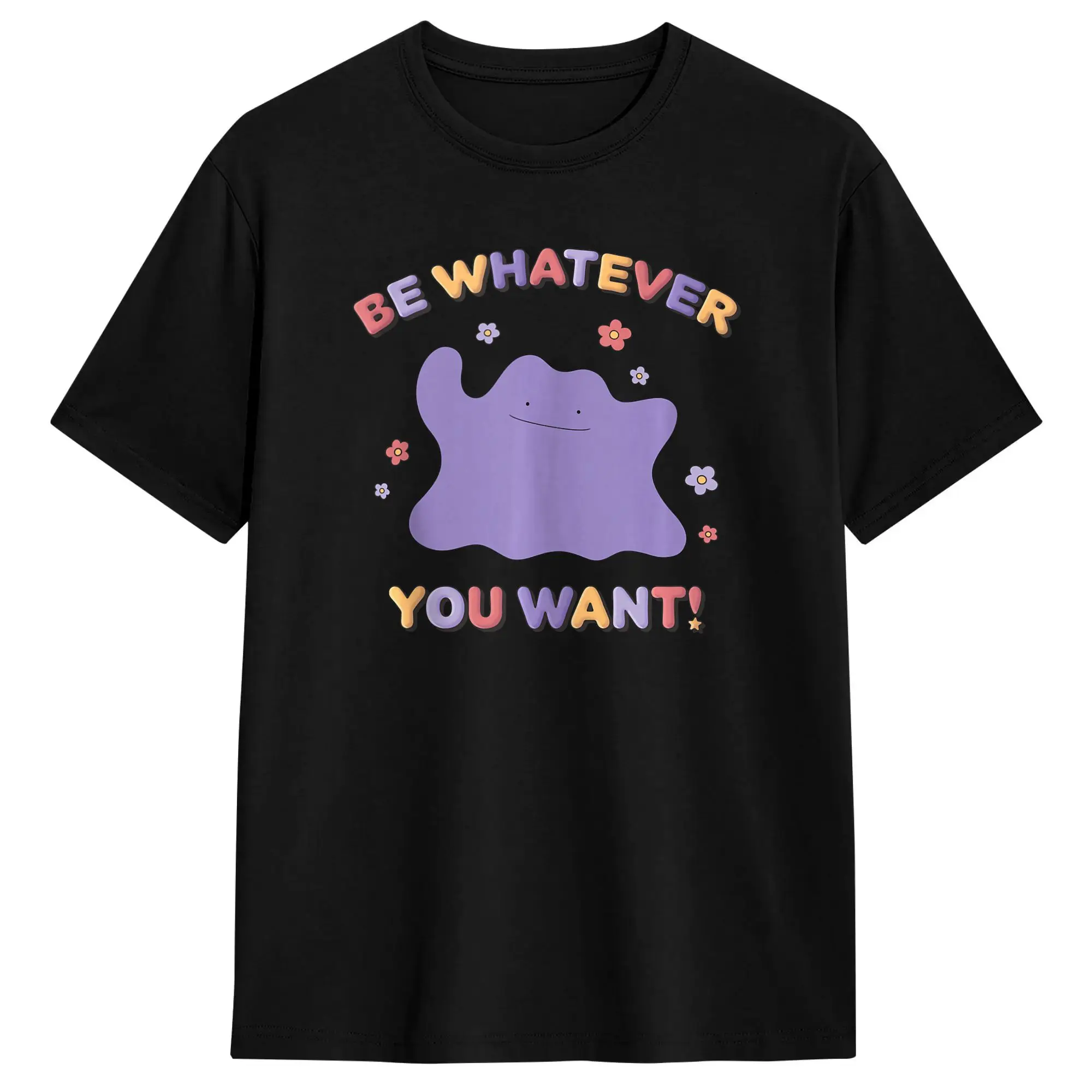 Be Whatever You Want Ditto Baumwoll-T-Shirt für Herren, Sommer, Y2K, lässige T-Shirts, Hippie-T-Shirts, übergroße Freizeitkleidung