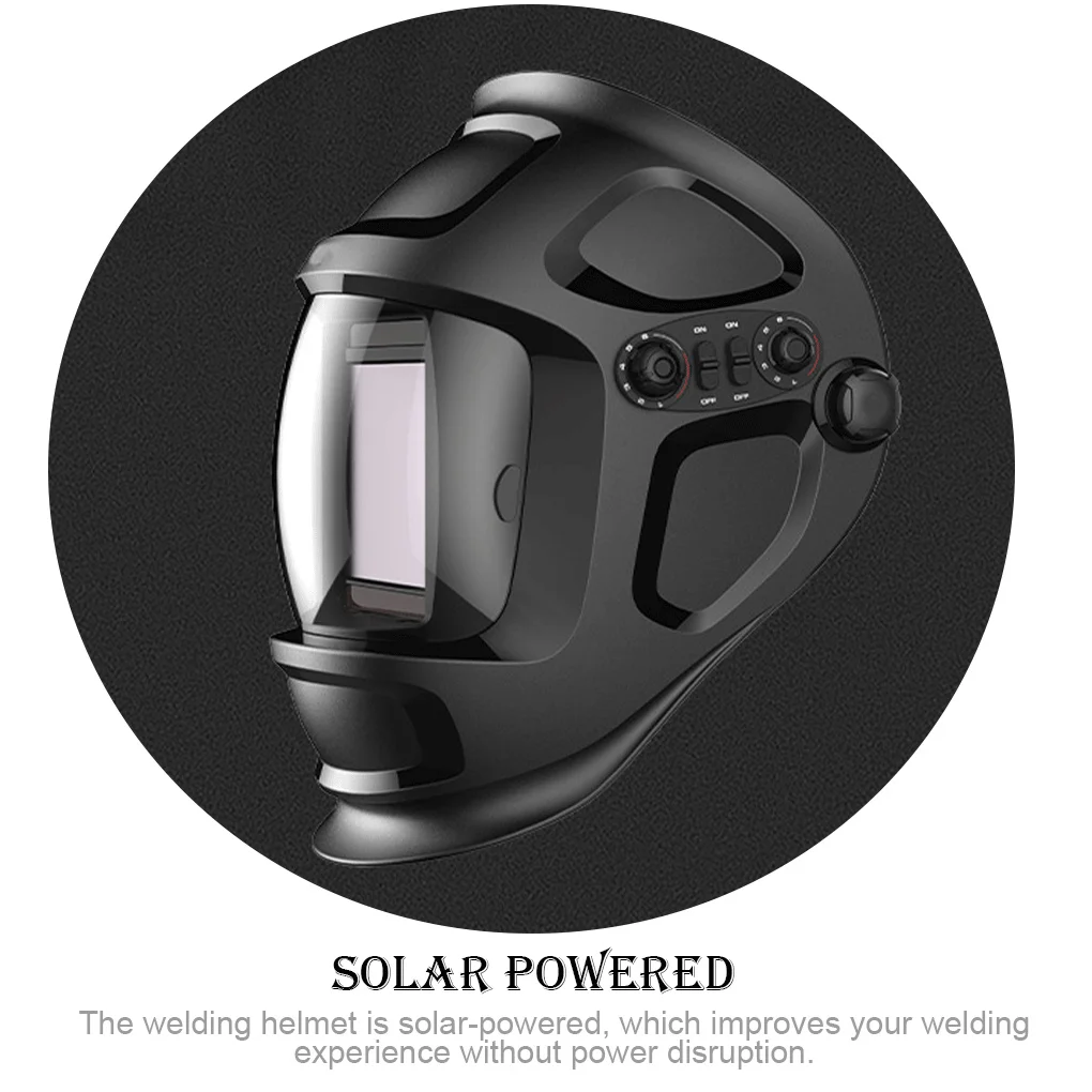 

Welding Helmet Large Viewing Screen Head-Mounted 4 Arch Sensor Protective Gear Welder Hood for Grinding Cutting