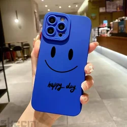 Cheerful Smiley Silicone Phone Case Cover for Samsung S21 (Klein blue DSM16)