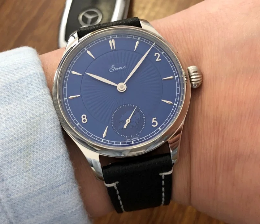 41Mm Geervo Luxury Brands Sapphire Crystal Blue Stereo Dial Eta6498 Modello Movimento Meccanico Orologio Da Uomo Pilot Watch Gr21-22