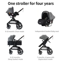 Poussette bébé 3 en 1, poussette à quatre roues, voiture bébé 2 en 1, poussettes légères, poussettes multifonctions, landau, poussette 4
