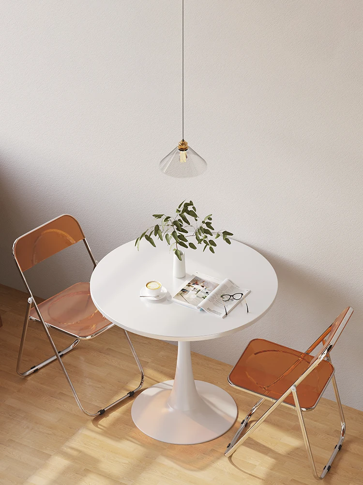 Mesa redonda para el hogar, tipo unidad pequeña mesa de comedor, escritorio de doble uso, restaurante de comida rápida, sala de alquiler comercial,