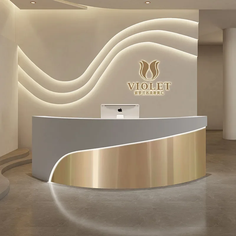 Podium Luxury Furniture Store Store Reception Table Church Pulpit Salon Furniture Entrances Luxury Reception 180cm