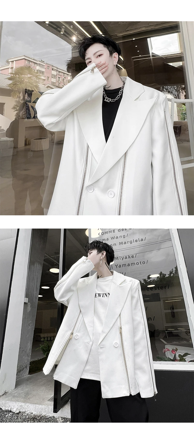 Description Picture 3 of itemLUZHEN 2024 Spring New Fashion Elegant Zipper Splicing Design Casual Blazer Coat Men's High Street Original Suit Jacket 29afe4