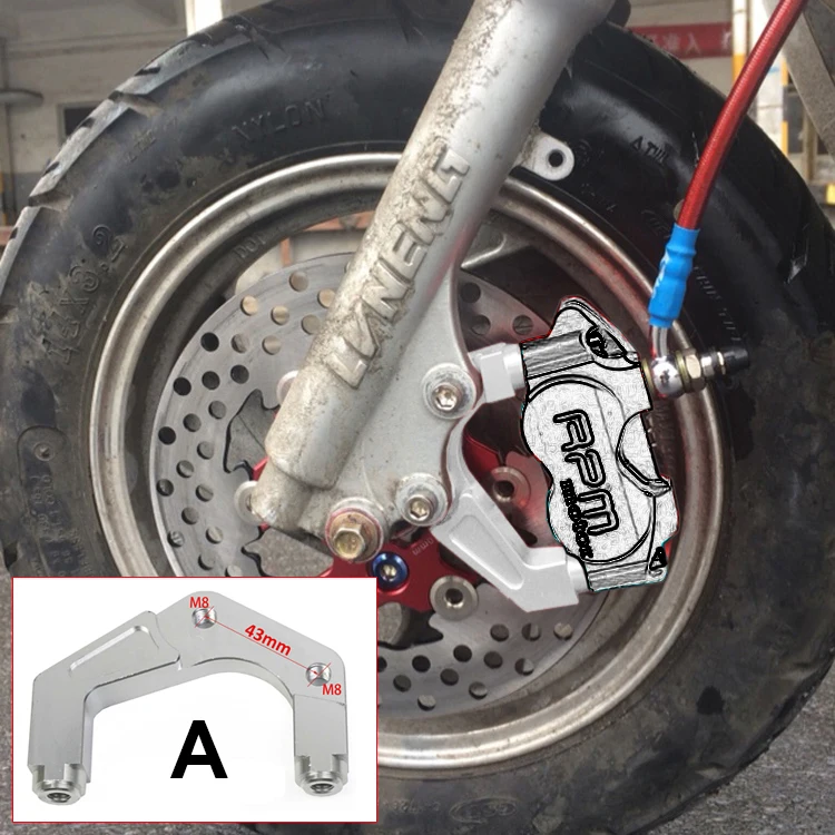 Motorcycle Brake Caliper 82mm Bracket Adapter Radial Mounting Caliper Bracket Holder For Yamaha Scooter Rsz Jog Force Rpm Adelin ADL1