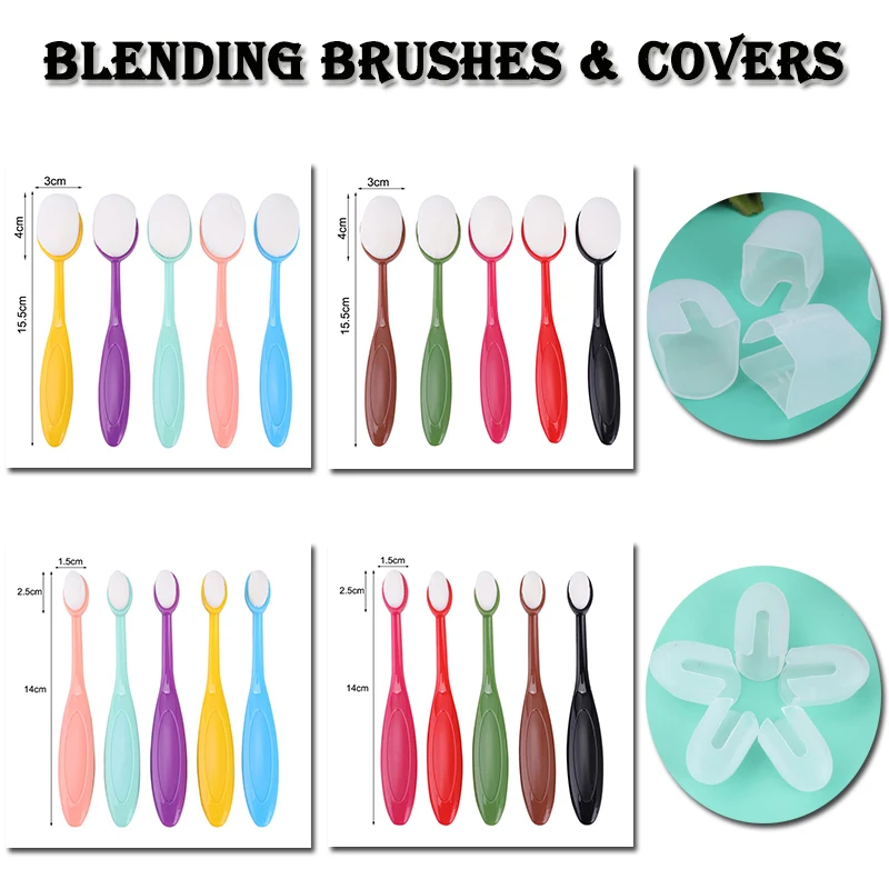 

Blending Brushes Set with Covers Colorful Painting Makeup Brush To Make Up for Diy Scrapbooking Card Making Photo Decor New Tool