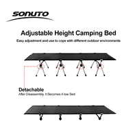 Lit de camping Oxford 210X80cm 600D, lit pliant portable 210x80cm, 4kg léger, installation facile pour les voyages de randonnée en plein air 2