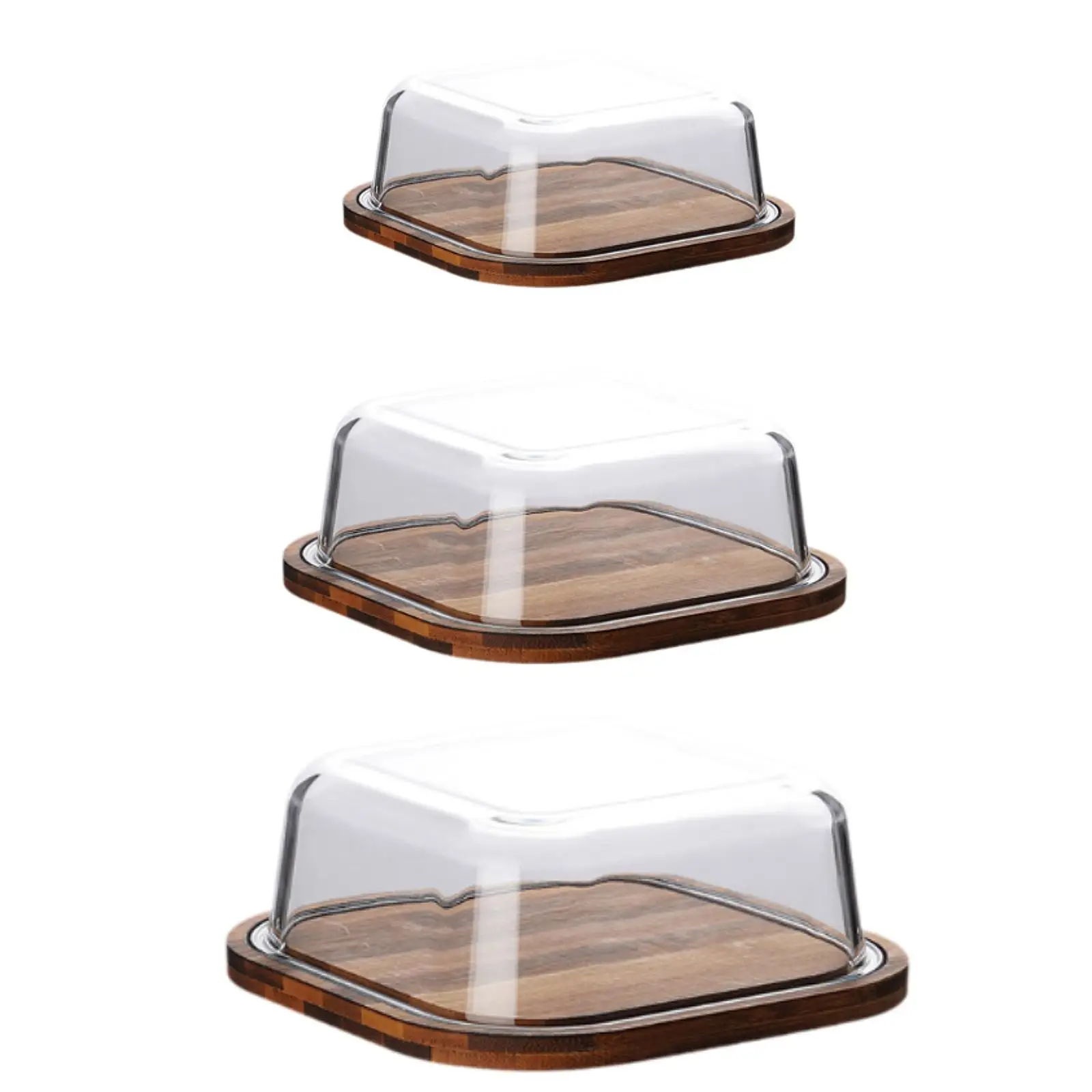 Glass Cover Butter Dish Easy Clean Multiuse Butter Keeper Dessert Box for Restaurant Coffee Shop Bakery Dining Room Countertop