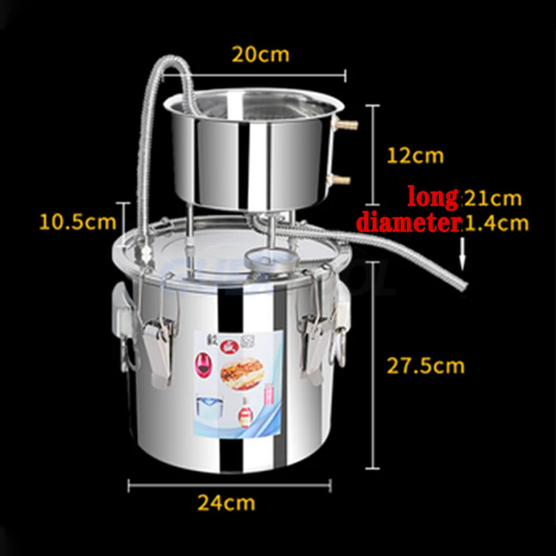 10L Water Distiller Wine Steamer Brewing Equipment Roasting Wine Machine Water Filter Wine Brandy Essential Oil Brewing Kit 2