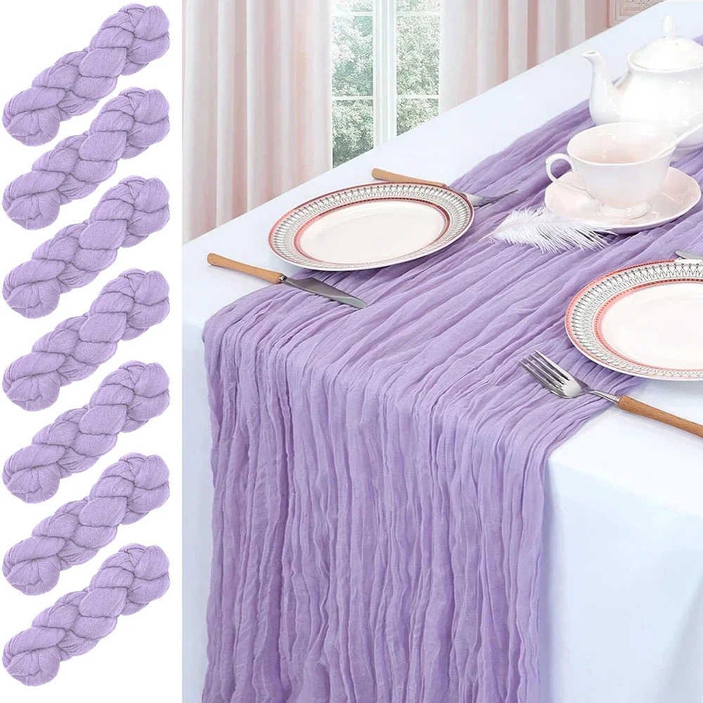 Lavender Cheesecloth Table Runner for Boho and Rustic Events