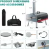 Pizza Oven Outdoor 13" Multi-Fuel Pizza Maker Rotatable Pizza Ovens Portable Wood Fired and Gas Oven 5