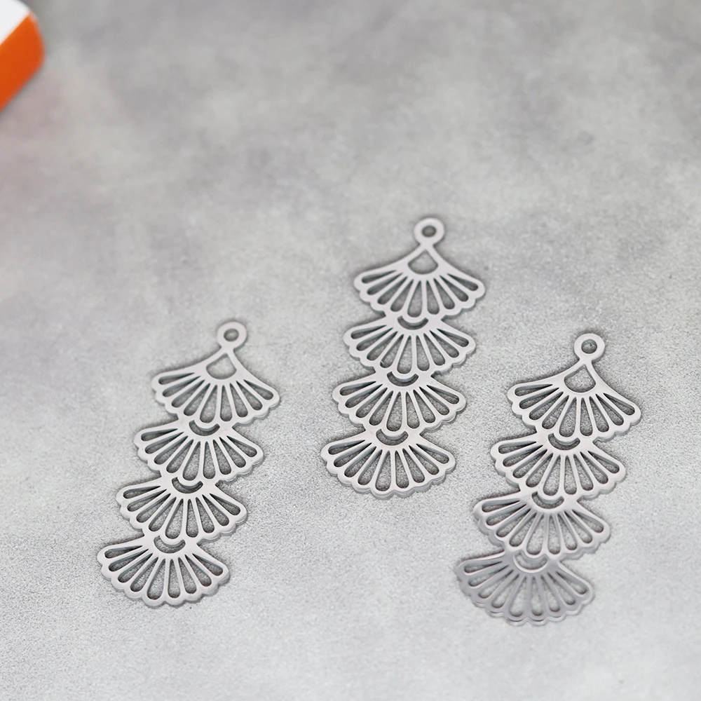 

3pcs/Lot Stainless Steel Hollow Flower Filigree Leaf Bar Accessories For Fashion Jewelry Making DIY Handmade Craft