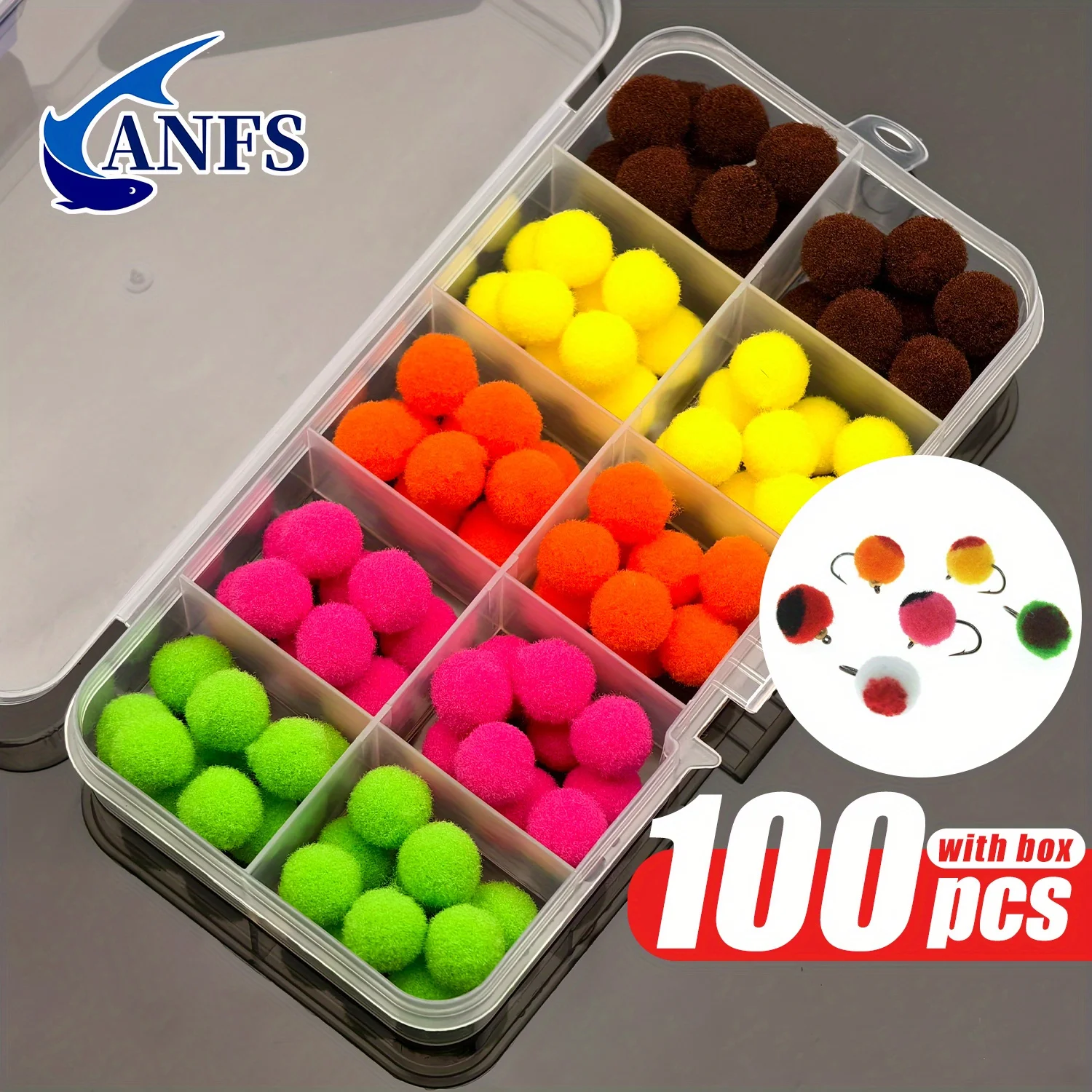 Matériaux montage mouches 100 pièces - Œufs pupes midge colorés - Fournitures pêche à la mouche