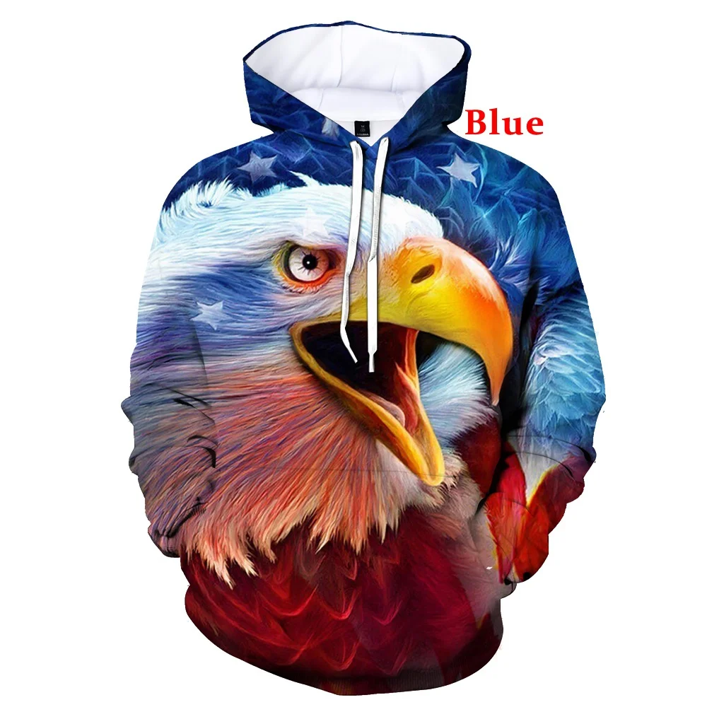 

USA Bald Eagle 3D Print Hoodie Men/Women Casual Fashion Hooded Shirt Long Sleeves Pullover Sweatshirts Oversized Unisex Clothing