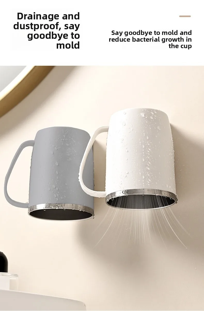 Magnetic Toothbrush Holder With Stainless Steel Cup For Bathroom_voghion.com