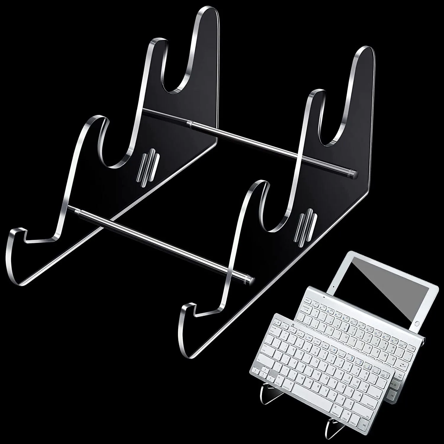 

Removable Transparent Acrylic Mechanical Keyboard Stand Clear Desktop Tray Tilt Heightening Computer Keyboard Tray Bracket Color