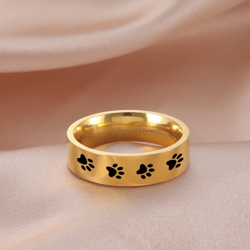 2025 Modestil Hundekrallenschmuck, Neuheit, einfacher Edelstahlring, geeignet für Männer und Frauen, Hochzeiten, Valentinstagsgeschenke,_voghion.com