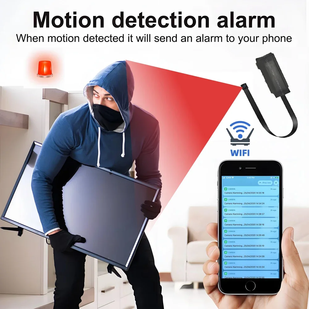 Mini telecamera WiFi 4KHD con visualizzazione remota, rilevamento mobile e altre funzioni, telecamera HD wireless stile tata fai-da-te domestica - immagine 4